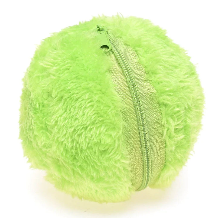 Bright 4-color interactive rolling ball dog toy, an active pet accessory for mental stimulation & play.