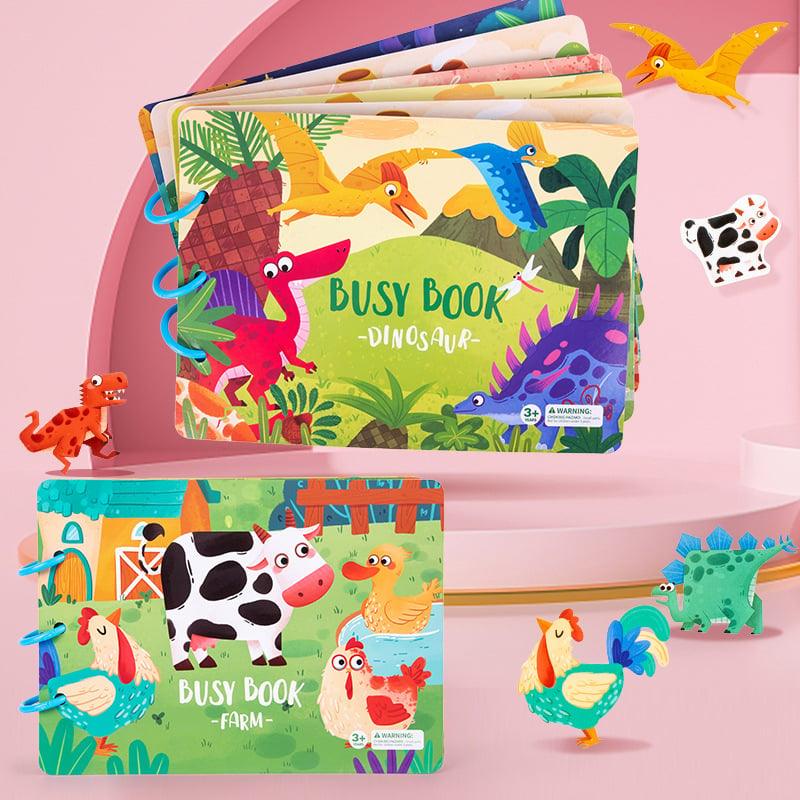 Colorful interactive sensory book for babies & toddlers, promoting early learning & tactile exploration.