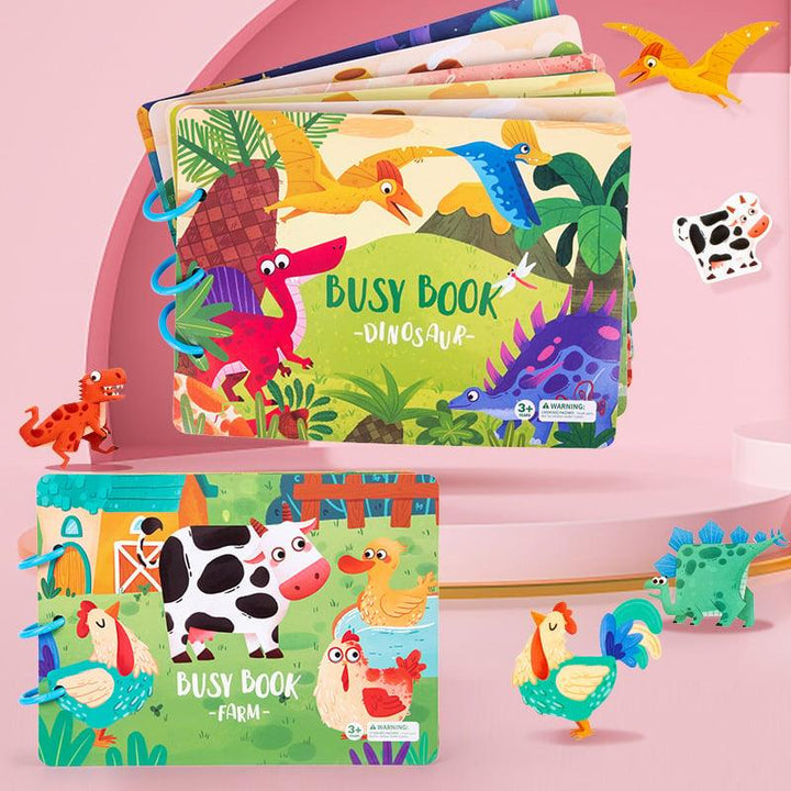 Colorful interactive sensory book for babies & toddlers, promoting early learning & tactile exploration.