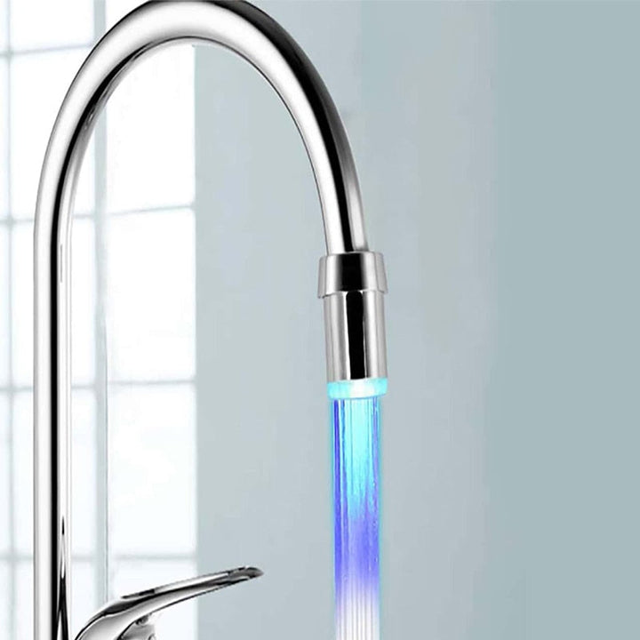 Colorful LED water faucet light, AquaGlow, for kitchen or bathroom, energy-saving home accent