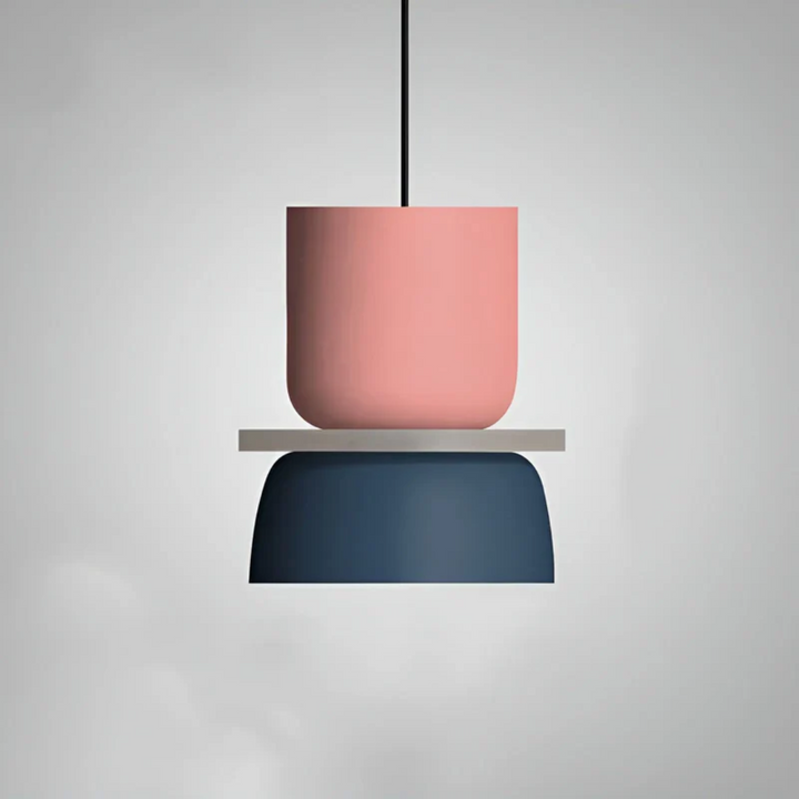 Colorful macaron LED pendant light, modern ceiling fixture for stylish homes.