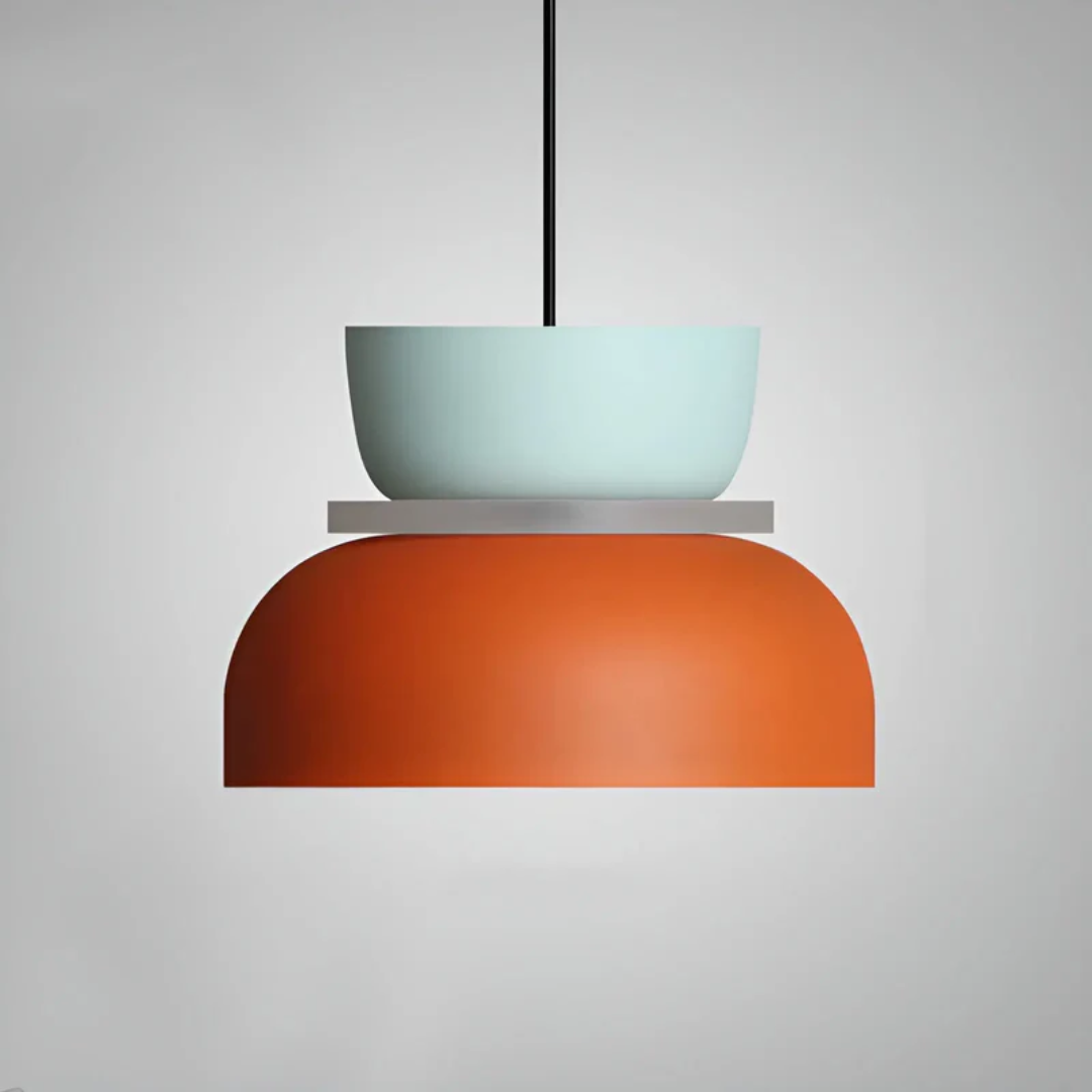 Stylish macaron LED pendant lamp, colorful & energy-efficient modern home lighting solution.