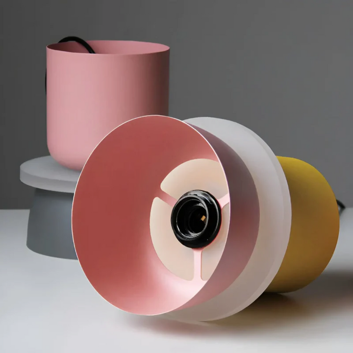 Colorful macaron LED pendant light, modern home decor accessory, perfect for dining rooms.