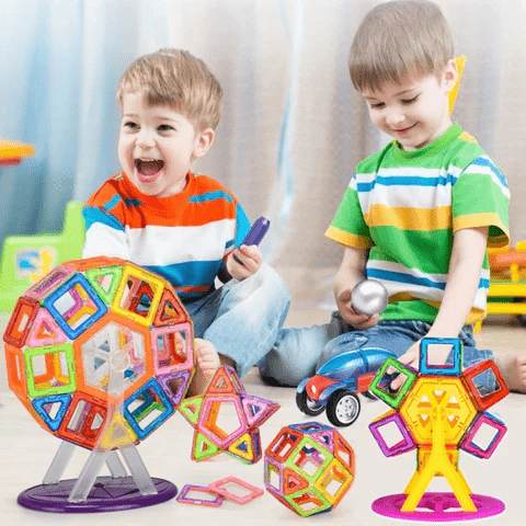 Children's magnetic construction toy, vibrant blocks for creative play. A STEM learning gift fostering early development.