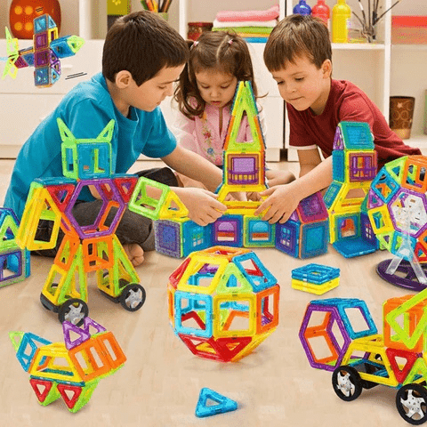 Premium magnetic construction blocks for children, a versatile STEM toy for educational building and imaginative play.