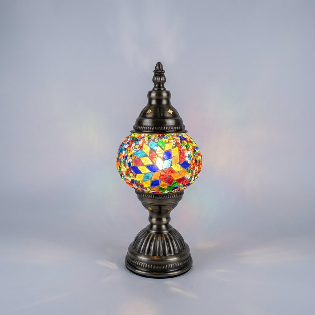 Mosaicara Colorful Mosaic Table Lamp, intricate glass pattern, home decor accent