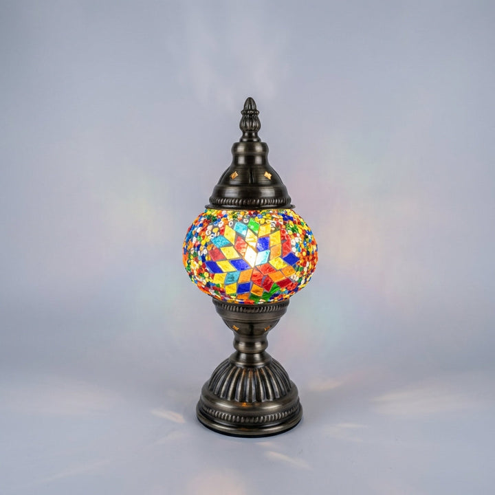 Mosaicara Colorful Mosaic Table Lamp, intricate glass pattern, home decor accent