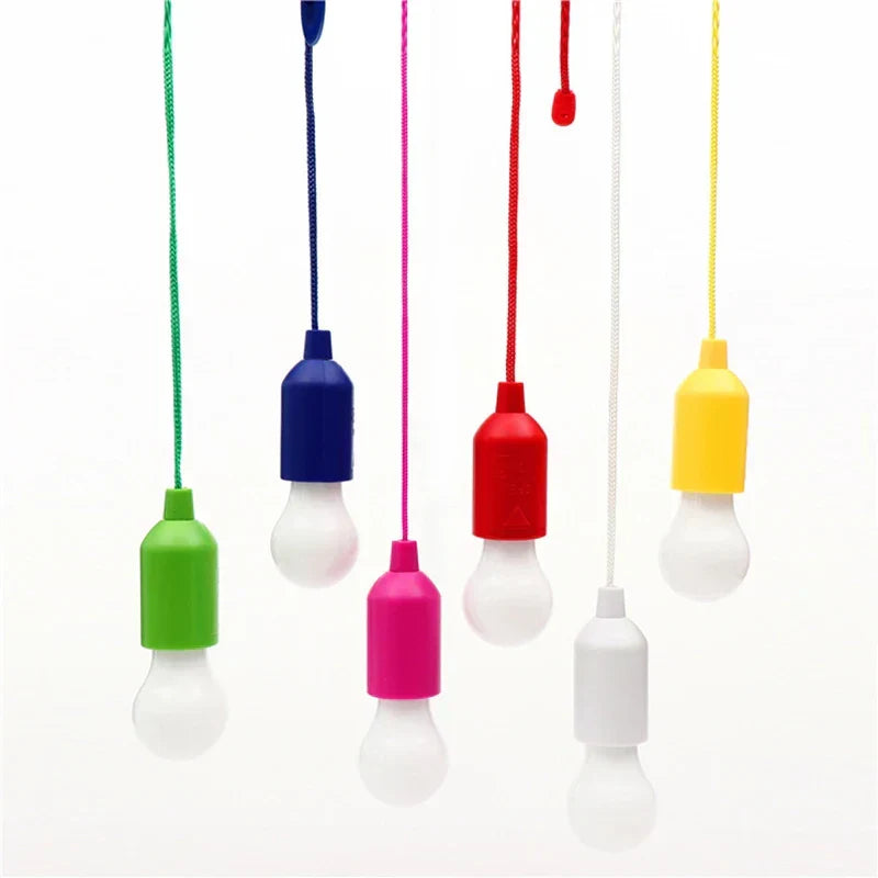 Vibrant ChromaGlow LED pendant lamp, pull cord, perfect for ambient indoor or outdoor lighting.
