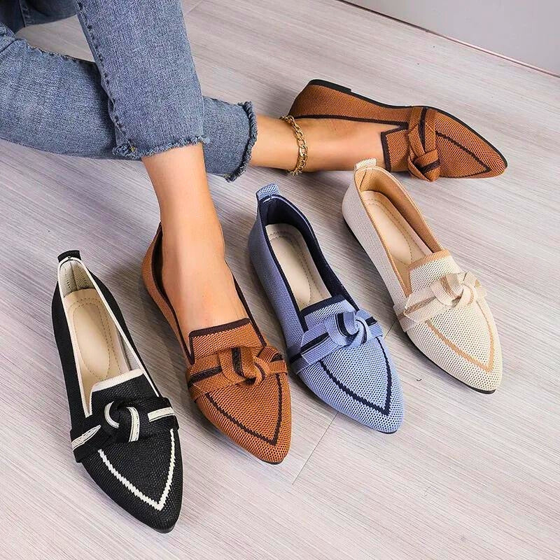 Black women's Orlena ballet flats, elegant and casual slip-on shoes for versatile, all-day comfort.