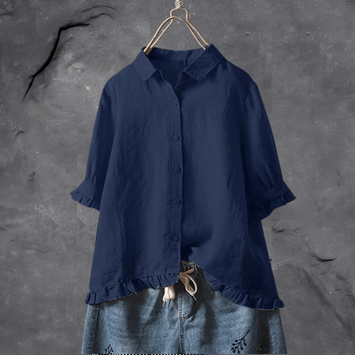 Comfortable cotton women's blouse for everyday elegance. Perfect for casual wear & versatile fashion.