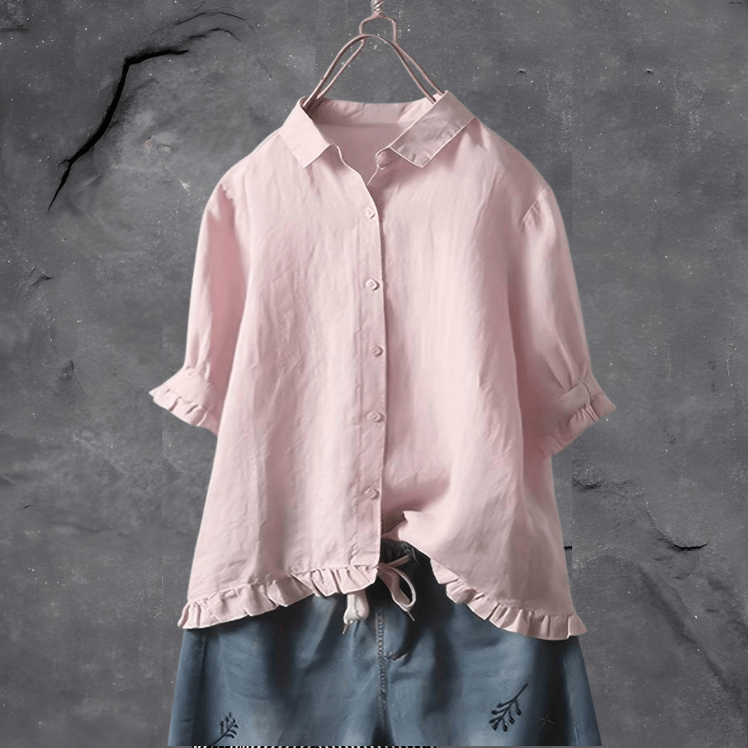 Elena women's comfortable cotton blouse ensures all-day comfort & everyday chic. A versatile fashion staple.