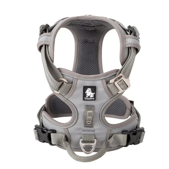 Pet supplies: durable dog harness with reflective stitching for night safety
