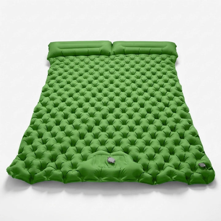 Spacious double camping mattress for couples, essential portable outdoor sleeping gear for comfort.