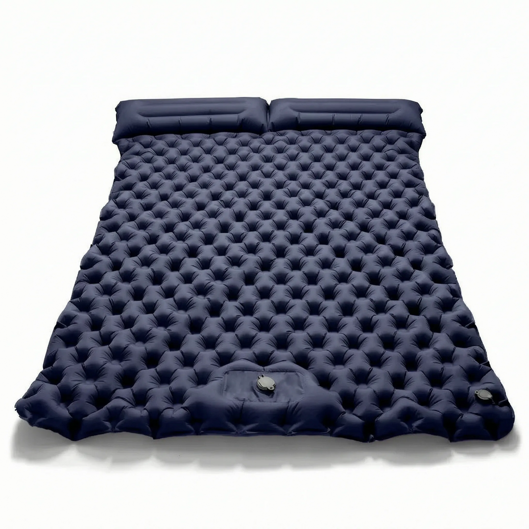Unisex double air mattress, designed for superior outdoor sleeping comfort and portable camping trips.