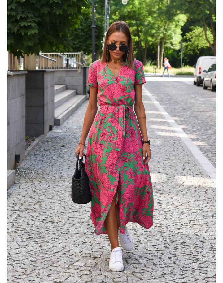 Flowy Lina women's summer dress with a comfortable loose fit. Great for warm weather, casual daily wear.