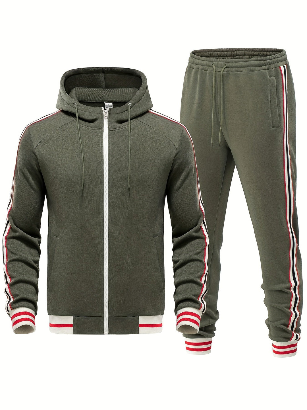 Cozy men's active outfit: a comfortable athletic tracksuit set, ideal for relaxing or light workouts. Damon.