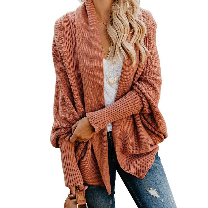 Fashionable oversized women's cardigan, a stylish wrap and comfortable top for everyday casual wear.