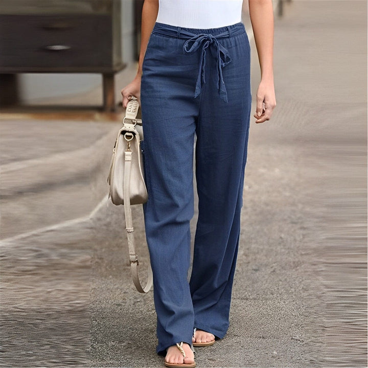 Comfortable & stylish Women's Elise linen trousers for casual elegance. Perfect summer & spring pants.