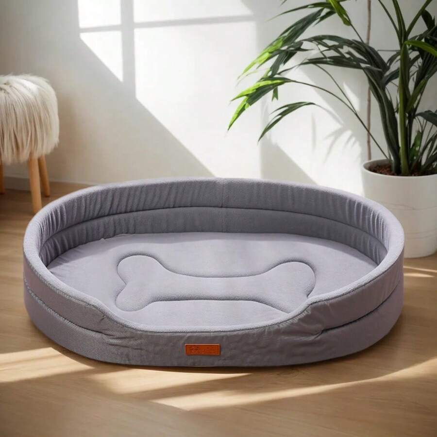 Supportive waterproof dog bed with a plush interior, ensuring a comfortable dog sleeping experience.
