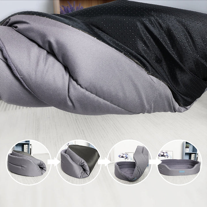 Soft plush pet bed, a comfortable dog sleeping solution for ultimate relaxation.