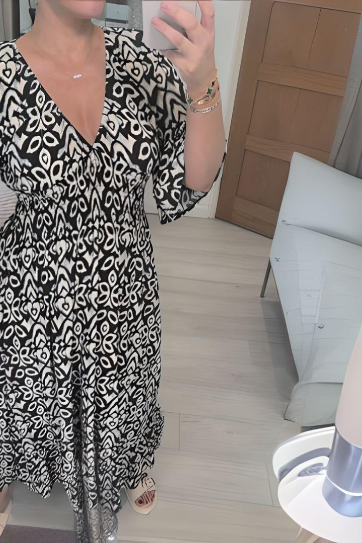 Flowing women's wrap maxi dress with comfortable adjustable design, great for casual summer or versatile fashion.