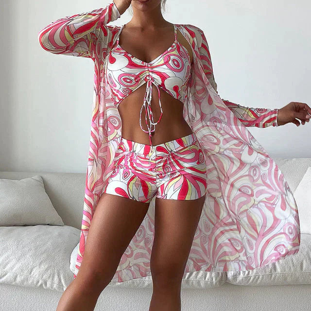 Women's quick-dry bikini set, offering comfort and style for beachwear and poolside relaxation.