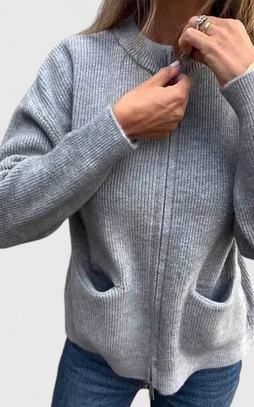 Fashionable women's versatile jacket in a comfortable design. Zippered outerwear, ideal for casual everyday fall & spring.