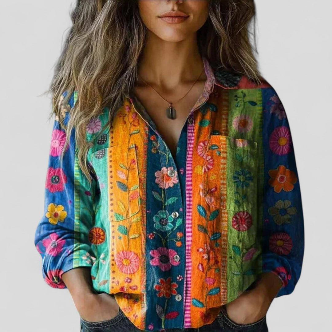 Comfortable women's gradient blouse shirt, perfect for casual everyday wear.