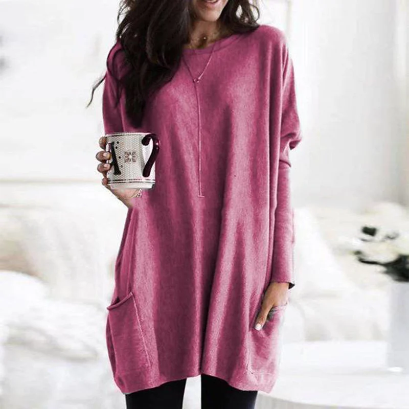 Comfortable women's long sleeve tunic top for everyday wear and relaxed style.