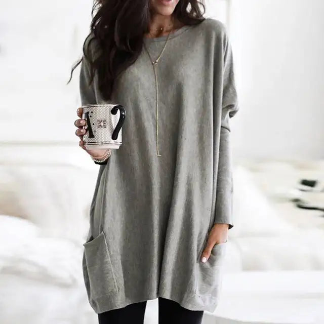 Everyday casual long sleeve tunic top for women, ultimate comfort and versatile fashion.