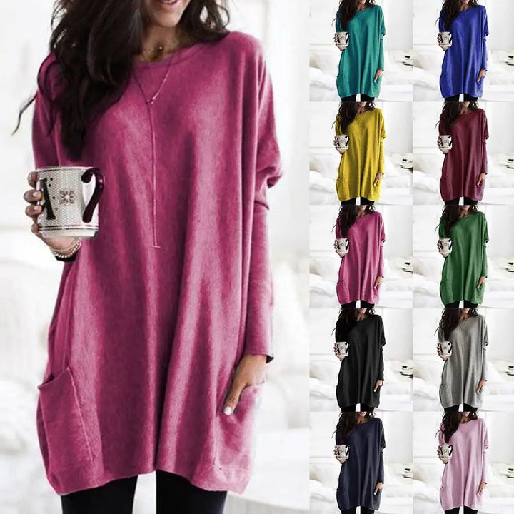 Versatile women's long sleeve tunic, perfect for relaxed casual outfits and daily wear.