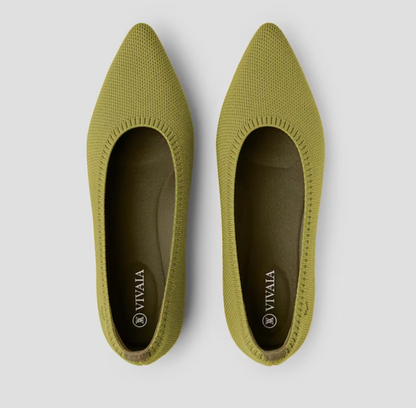 Stylish women's blue Mila comfort ballerinas. Essential casual chic flats for summer.