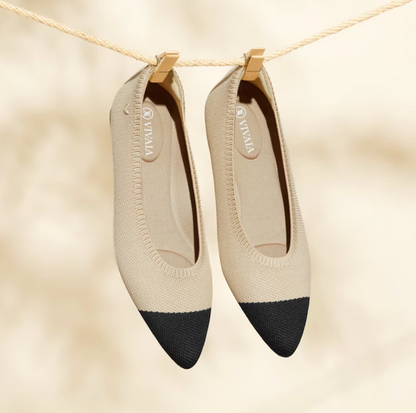Grey women's Mila ballerinas, offering comfort and style for spring & summer activities.