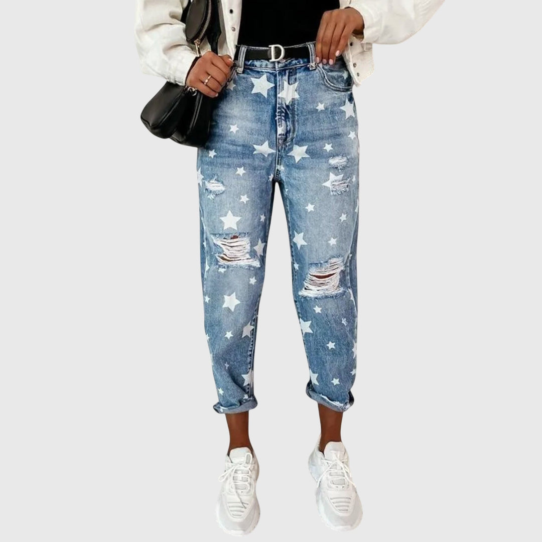 Comfortable women's patterned pants, offering versatile fashion for everyday chic or elegant attire.