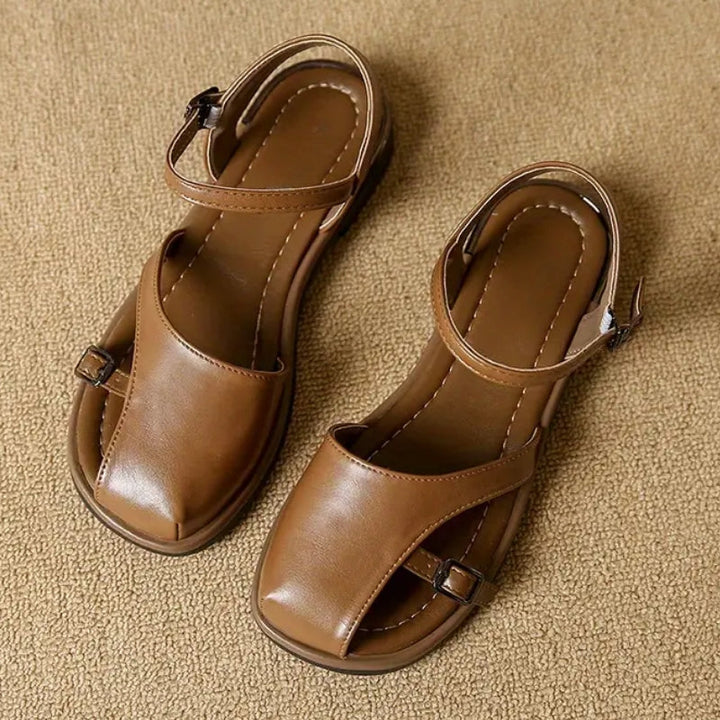 Fashionable & comfortable women's square toe ballet flats with ankle strap, ideal for dress or everyday.