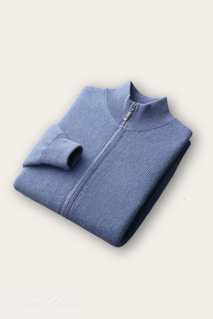 Timeless men's cardigan, a versatile layering piece for smart casual and comfortable everyday wear.
