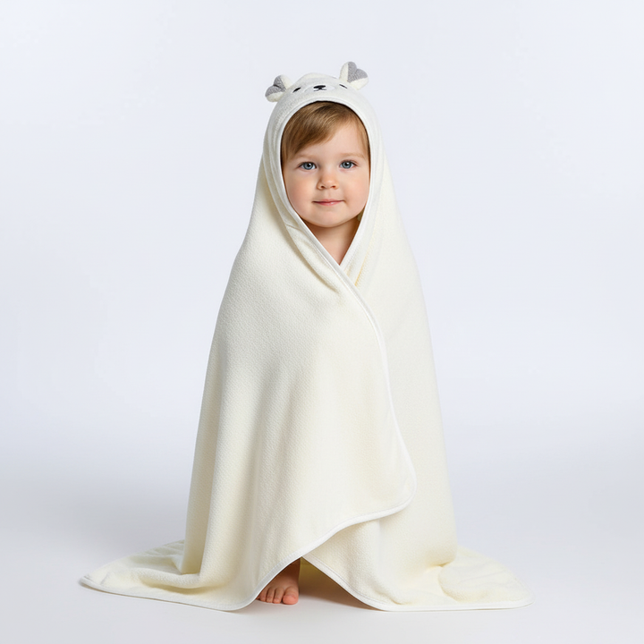 Toddler towel with hood, ComfortCloth soft and plush, excellent for bath time fun and warmth