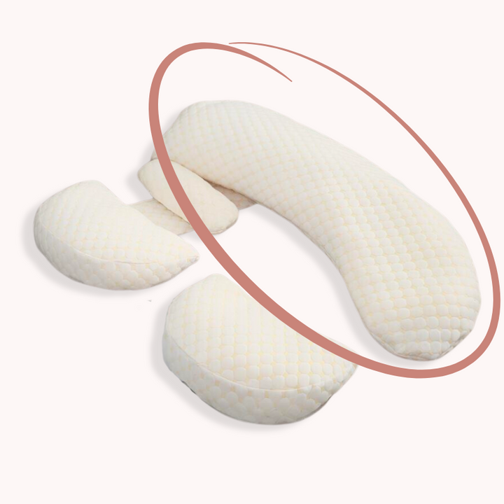 ComfortPlus ergonomic body pillow wedge for sleep support, back & hip pain relief, promoting posture alignment.