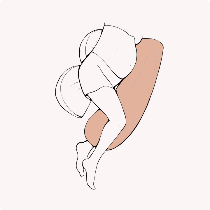 Ergonomic sleep support wedge cushion. Relieves back and hip pain, enhances comfort & aligns posture for better sleep.