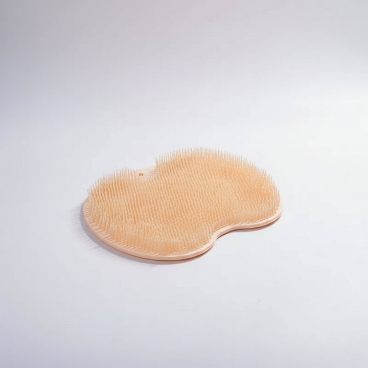 Spa-like KomfortScrubber bath mat, offers invigorating foot and back scrubbing & relaxation