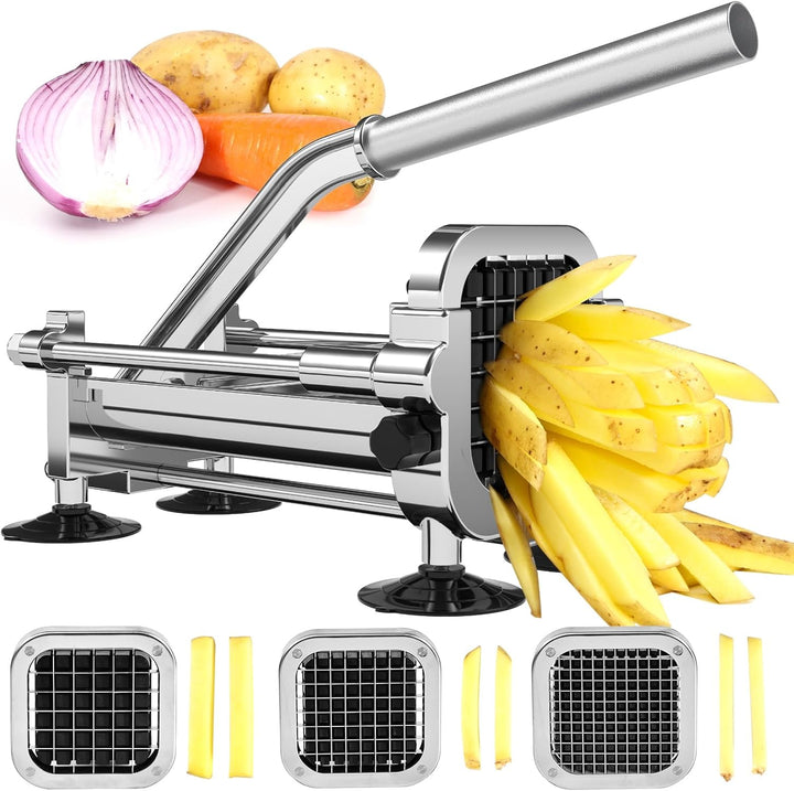 Commercial Grade French Fry & Vegetable Cutter, stainless steel, for perfect fries