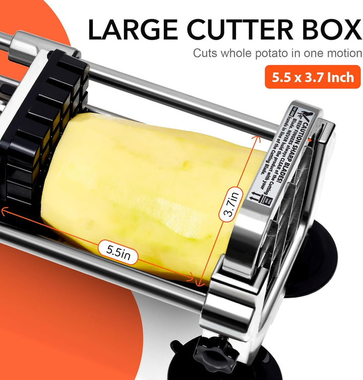 Heavy-duty stainless steel french fry cutter, professional kitchen tool, food prep