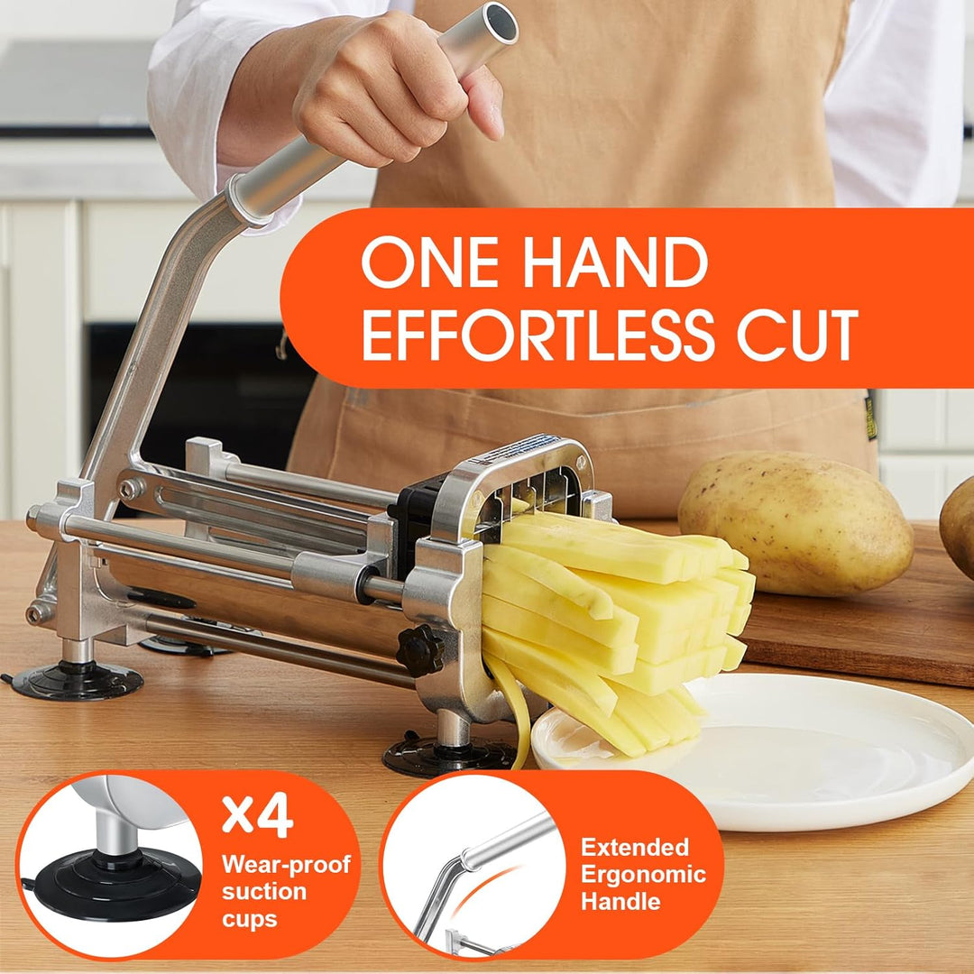 Durable french fry machine, stainless steel construction, for easy food preparation
