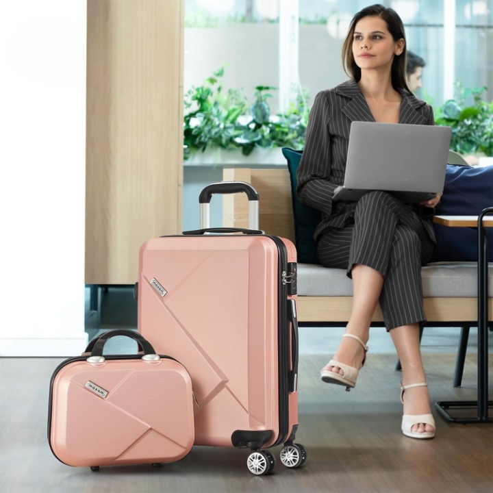Compact 2-piece carry-on luggage set by JetTrek, perfect for weekend travel with smooth spinner wheels.