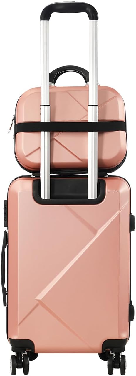 Sleek 2-piece compact carry-on luggage set. Hardshell trolley bags with multi-directional spinner wheels.