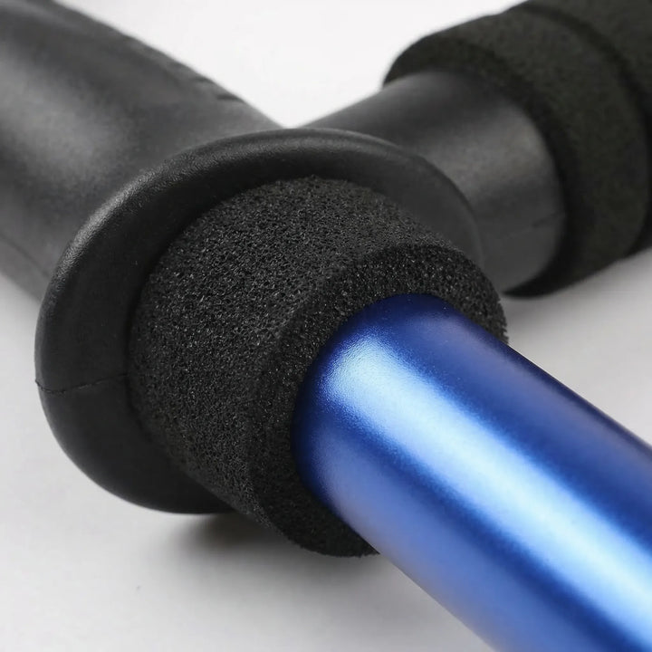 Lightweight adjustable 4-section folding trekking pole. Essential outdoor gear for hiking, camping, and trail support.