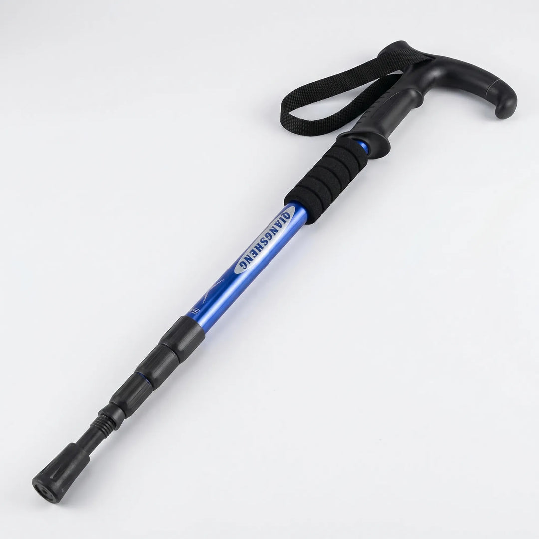 Versatile unisex trekking pole with 4-section fold-down design. Adjustable for hiking, camping, and outdoor adventures.