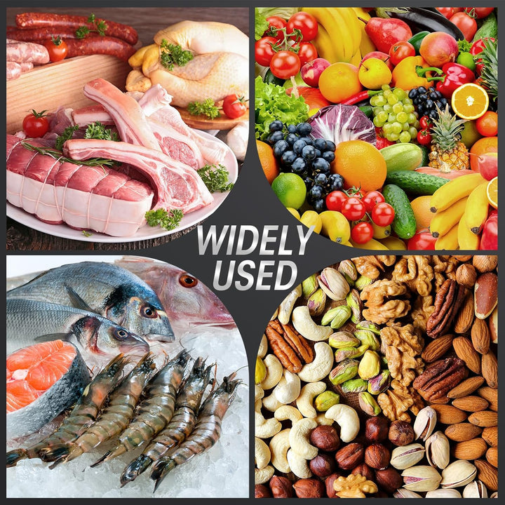 Food saver vacuum machine with integrated cutter for efficient food storage and kitchen organization.