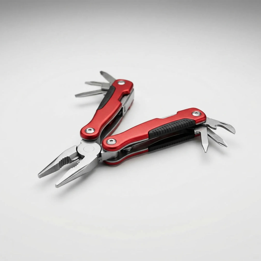 Unisex compact folding utility multi-tool. Perfect pocket gear for hiking, camping & adventure survival.