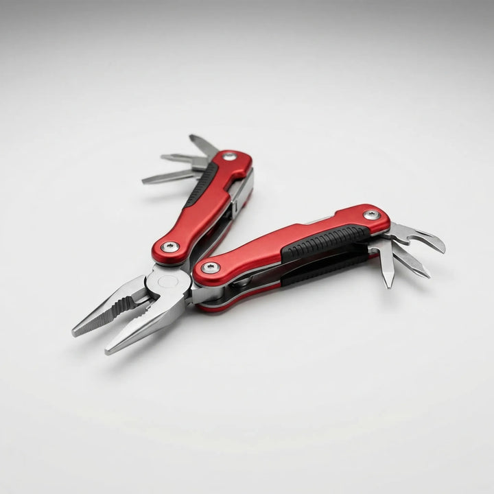 Unisex compact folding utility multi-tool. Perfect pocket gear for hiking, camping & adventure survival.
